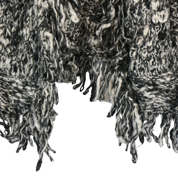 Chicos Sweater Vest Womens Large Wool Blend Black White Lagenlook Boho Cozy - Picture 4 of 10